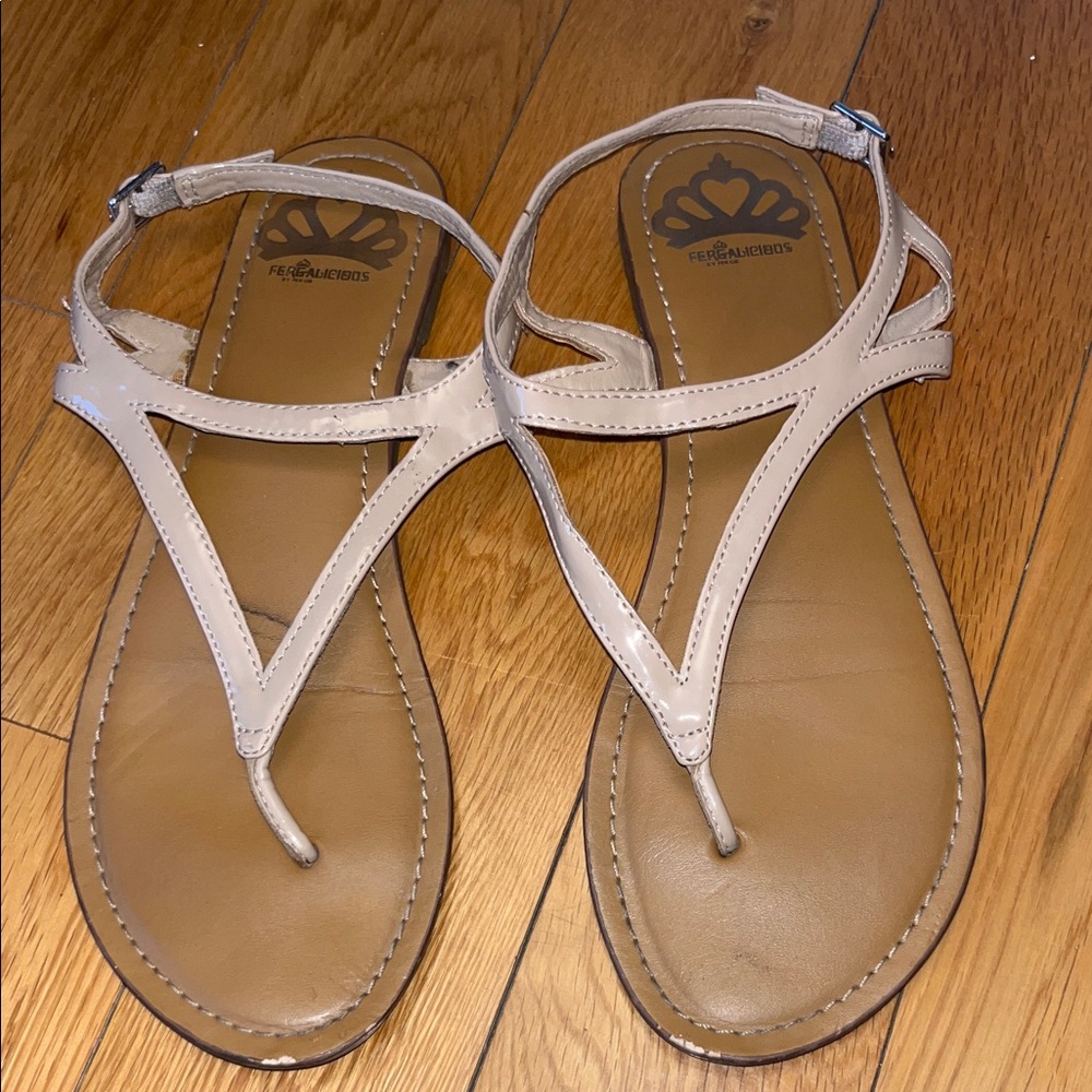 Fergalicious Beige Sandals Size 7.5